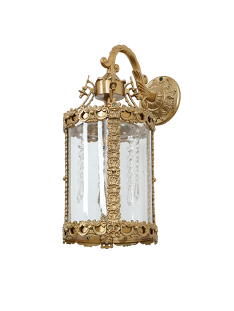Round 17 Inch Cast Aluminium Single-Light Golden Lantern Hanging Wall Lamp
