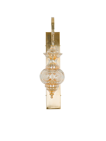 Sun-Kissed Diamonds Dance: Hand-Cut Golden Luster Glass Wall Light - Moroccan Magic