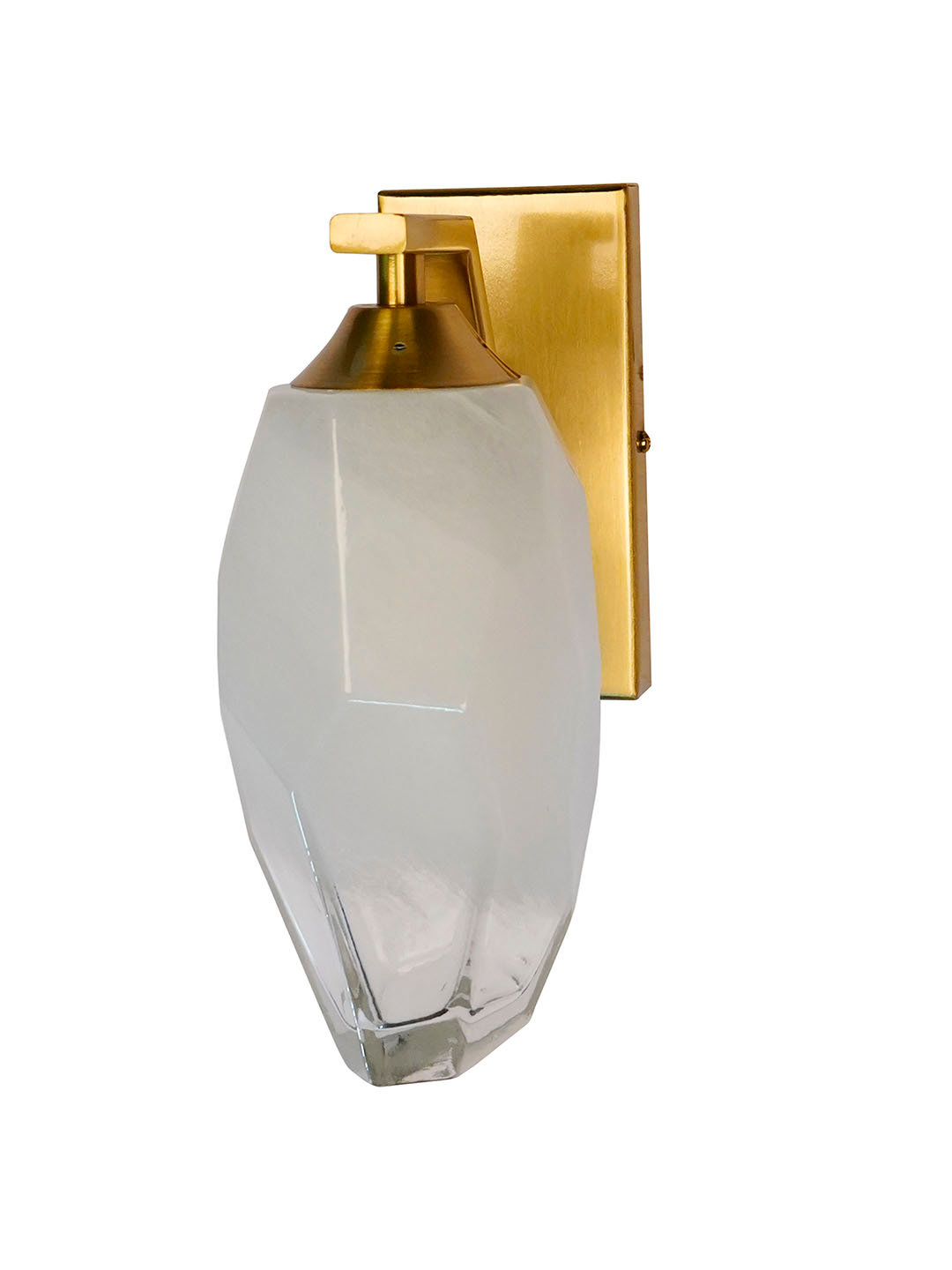 Modern Geometric Single Wall Sconce with Frosted Glass Shade