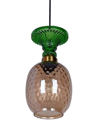 Pinacolada Golden Green Glass Tropical Hanging Pendant Lamp
