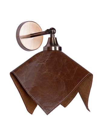 Contemporary Handkerchief-Style Brown Leather Wall Light