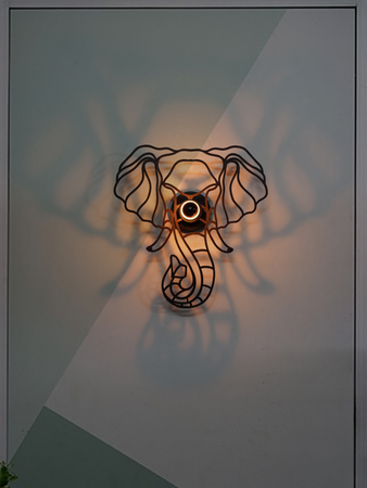 Elephant Lazer Cut Laminate Shadow Wall Lamp