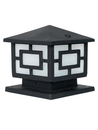 Cast Aluminiun Hut-Shaped Black Outdoor Gate Lamp