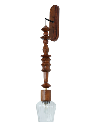 Long Geometric Wooden Bead Wall Lamp/Pendant Light