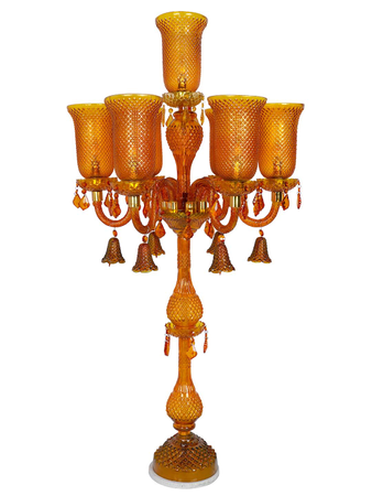 Classic 7 Lights Elegant Glass Chandelier Floor Lamp