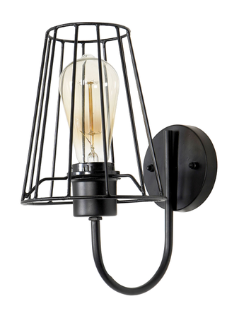 Industrial Metal Wire Black Shade Wall Light