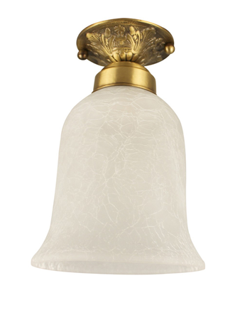 Small Semi Flush Brass Ceiling Light