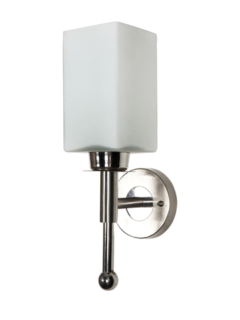 Elegant Square Shape Wall Lamp Wall Light available in Silver Color with Stainless Steel and Glass Body (E27 Holder)